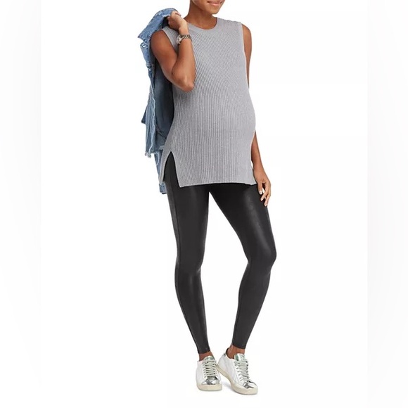 Spanx MATERNITY Mama Faux Leather Leggings Medium - Picture 3 of 7